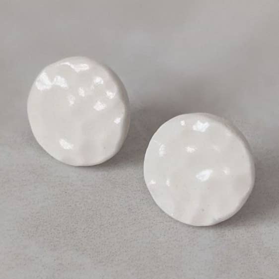 Hammered Pebble Stud Earrings for wholesale by Rach Richardson