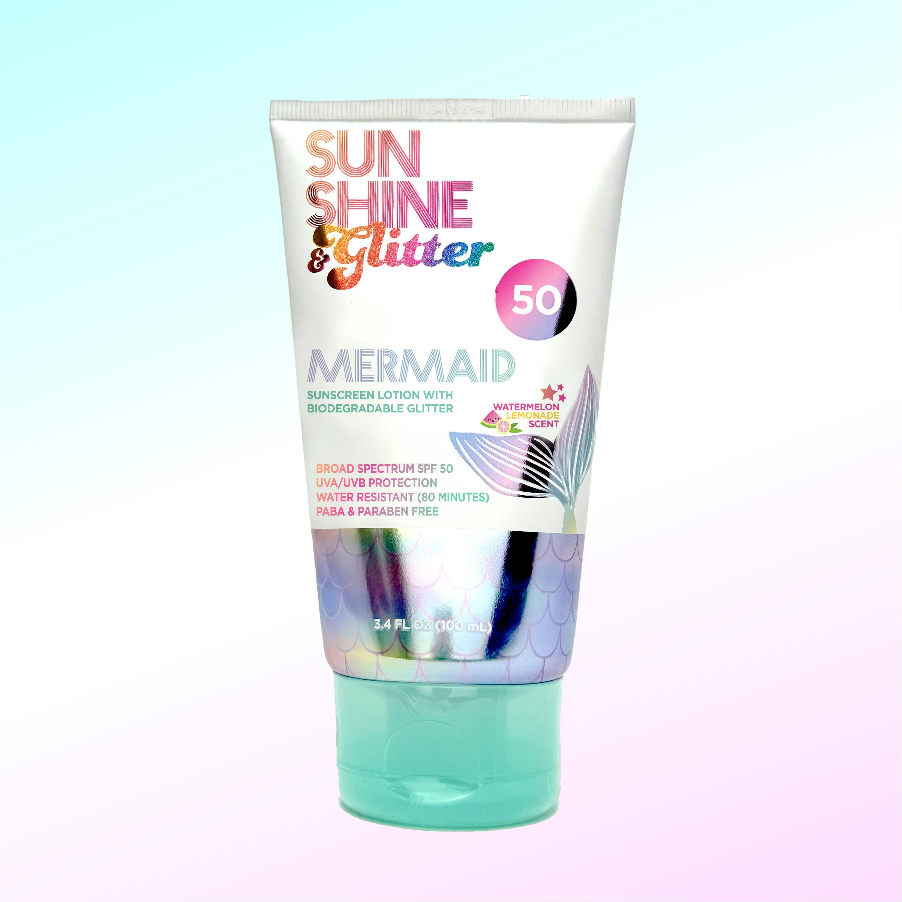 Sunshine & Glitter - Wholesale Sunscreen - NEW! S&G Mermaid Biodegradable Glitter SPF 50 TUBE5