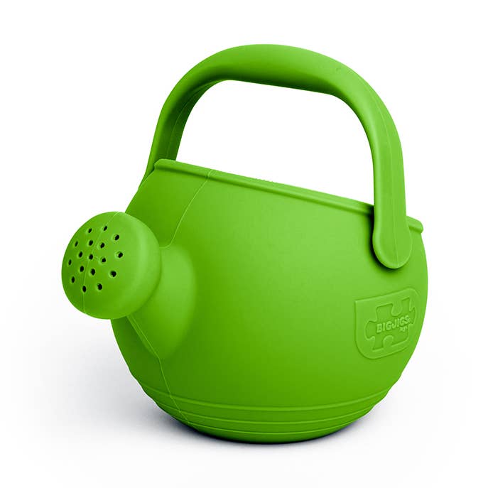Meadow Green Silicone Watering Can for wholesale by Bigjigs Toys