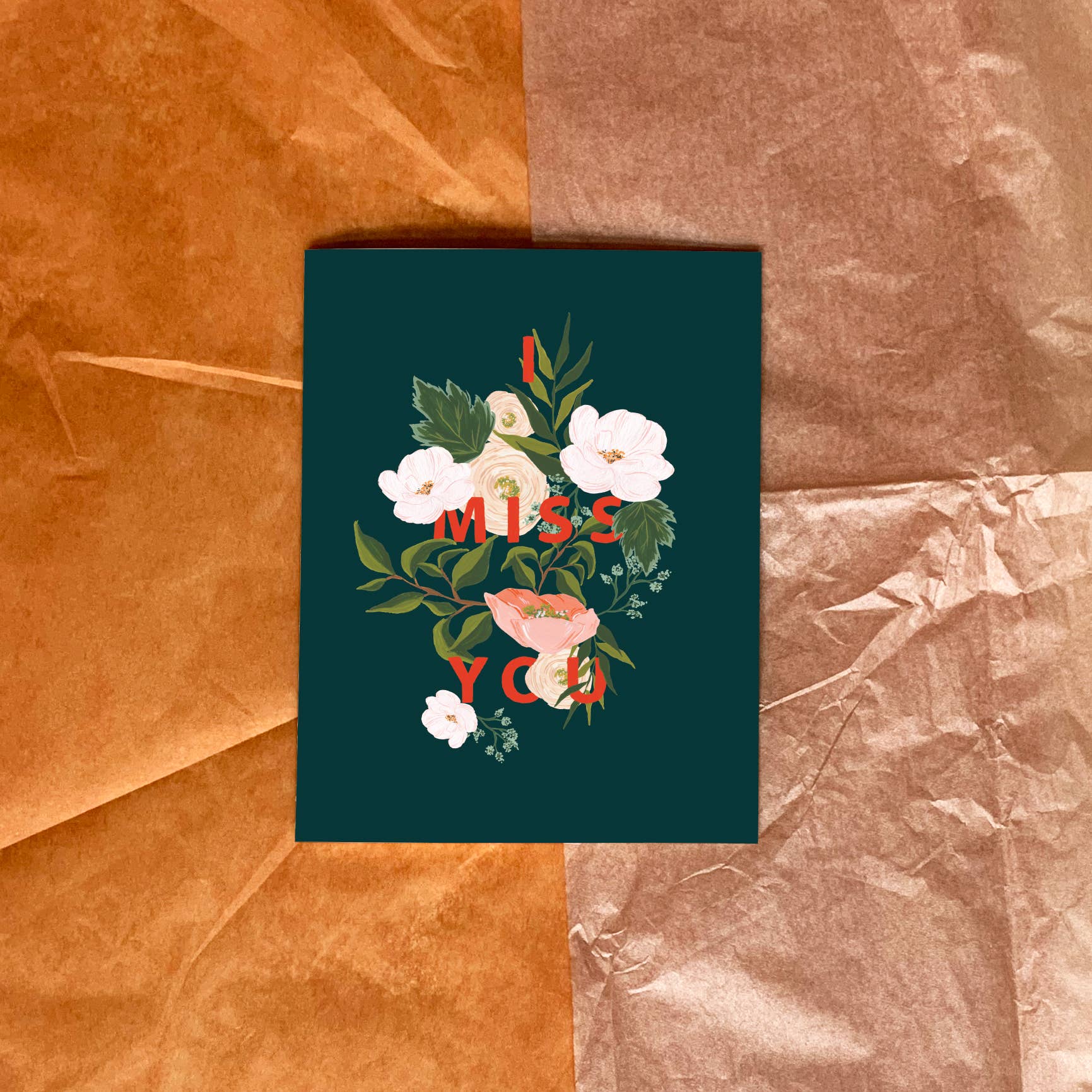 Pen + Pillar - Vendita all'ingrosso Biglietti di auguri generici - Biglietto di auguri Emerald Blooms Miss You1