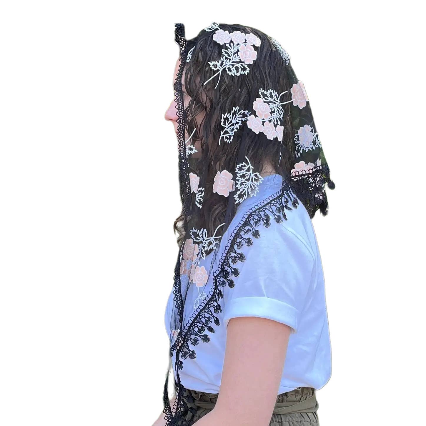 Oremus Mercy - Wholesale Veil - Women's - Veil ~ Mystic Rose - BLACK 1