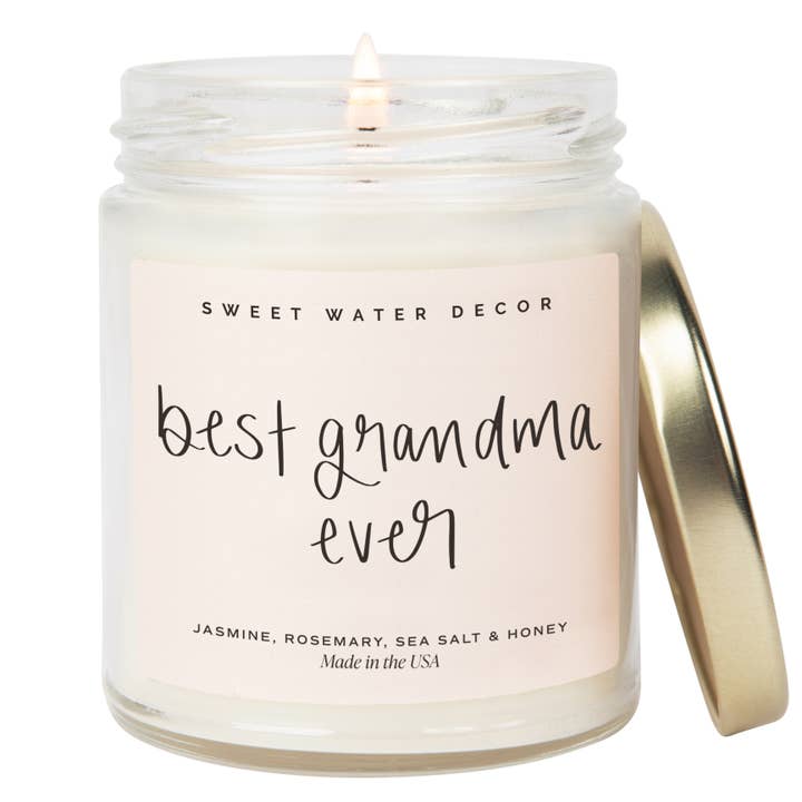 Sweet Water Decor - Wholesale Jar/Filled Candle - Best Grandma Ever 9 oz Soy Candle - Home Decor & Gifts