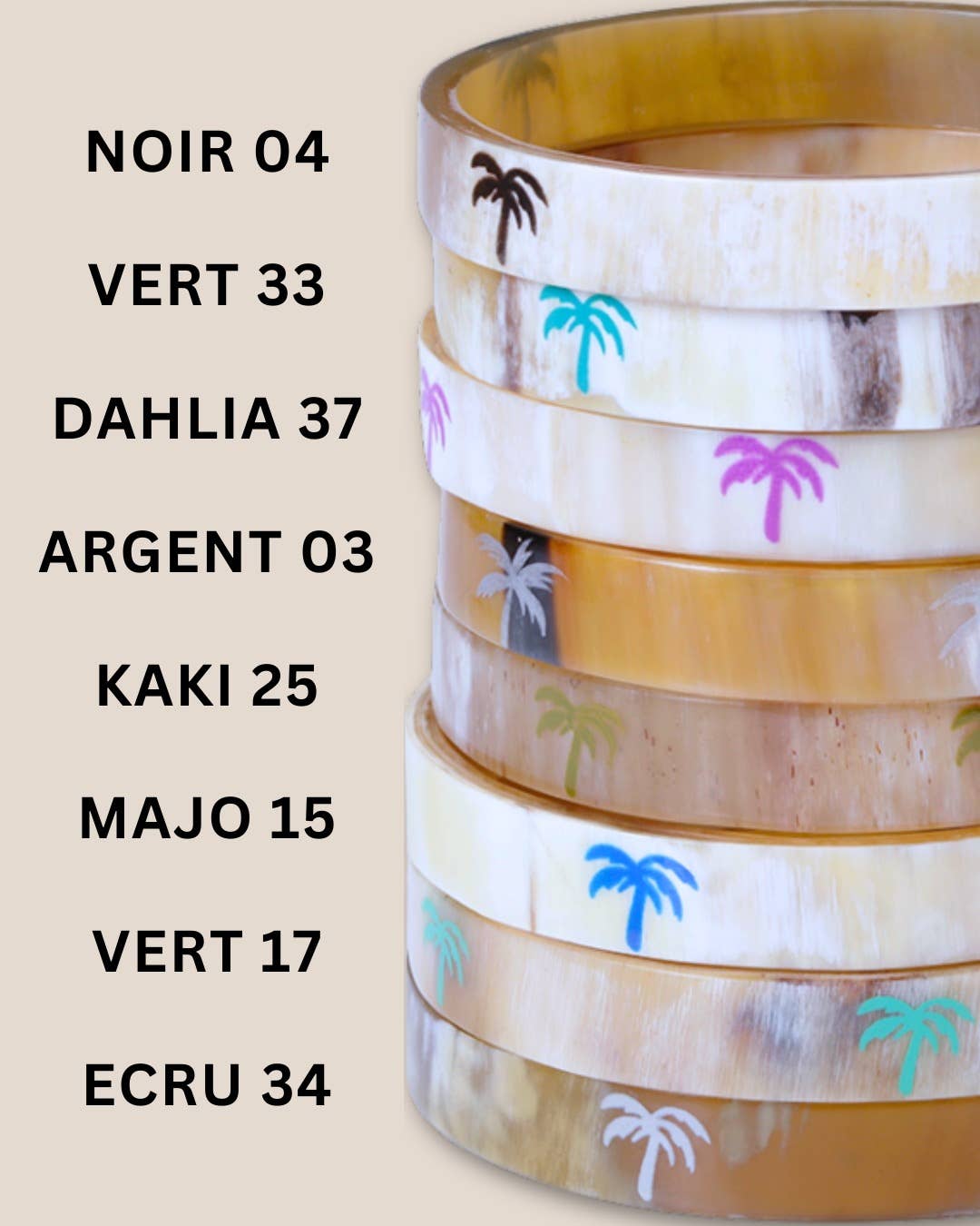 JolieJulie-MaLune-VentiLLo - Wholesale Cuff Bracelet - Blue palm horn bracelet 10mm majo 152