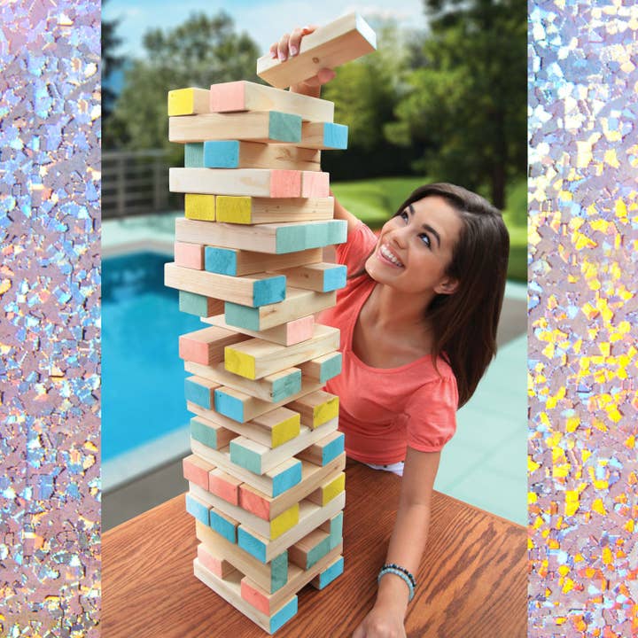 Game On - Wholesale Stacking Game - Giant Topple Tower -Wooden Stackable 51 Blocks – 3.5 Ft Tall2