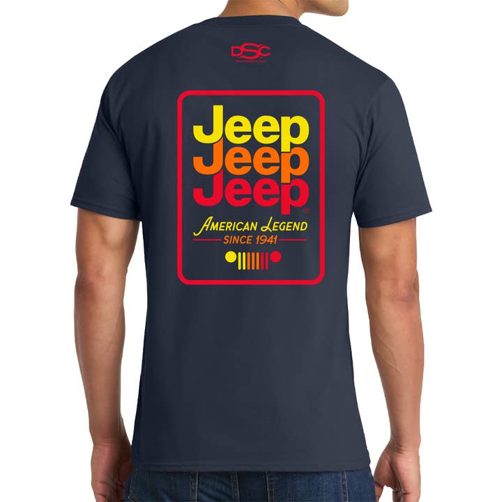 Mens Jeep® Echo T-Shirt - Navy Blue for wholesale by Detroit Shirt Co.