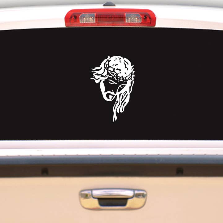 X Graphics Signs & Printing – wholesale Klistermärke – Jesus Face Decal Trodekal, Jesus, kristen klistermärke, tro, vertikalt kors, kors, tro Jesus kors Kristus dekalklistermärke1