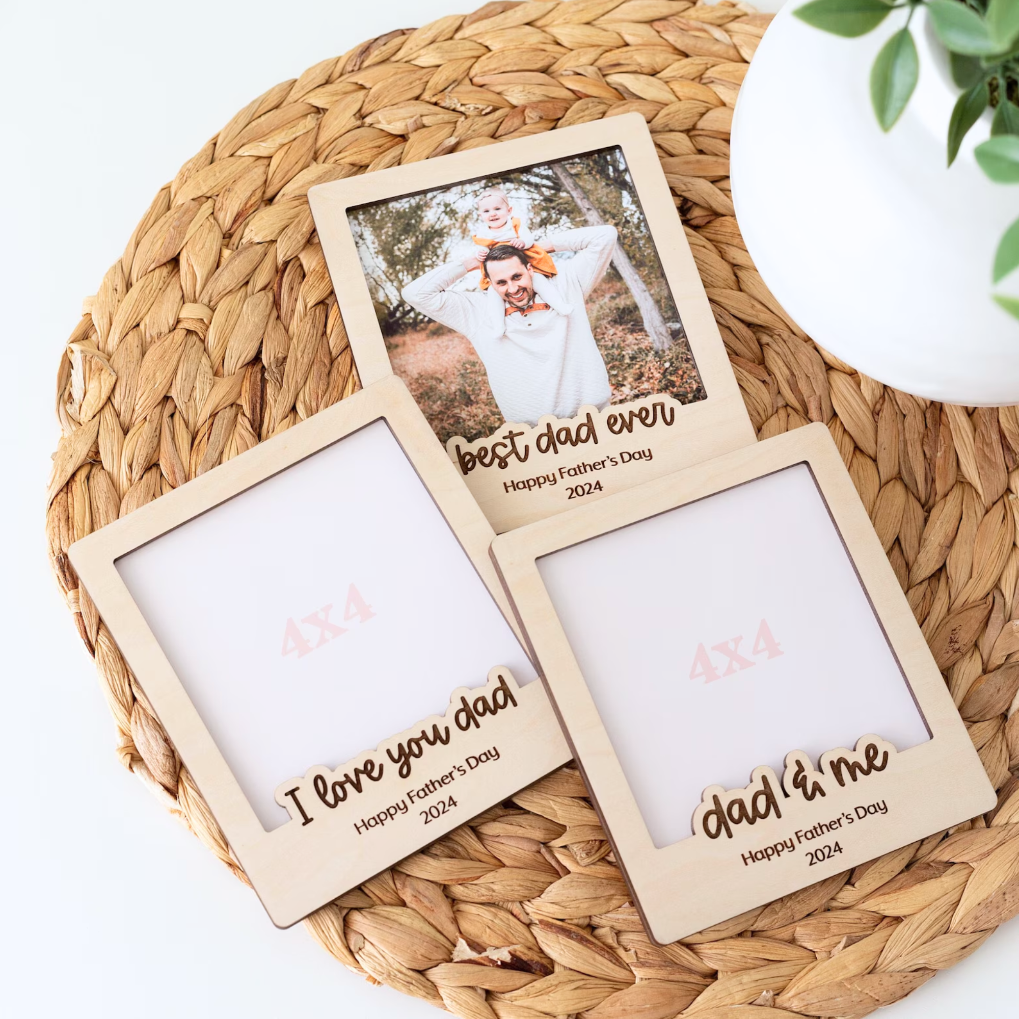 Etchedoccasions - Venta al por mayor Marcos de fotos - Imán de foto Polaroid para nevera Regalo del Día del Padre Foto 4x42