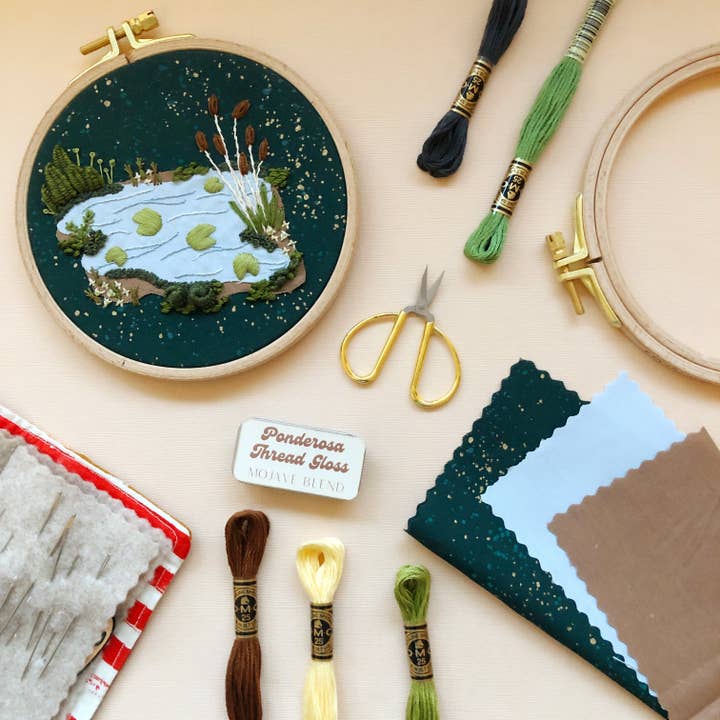 MCreativeJ - Vendita all'ingrosso Attrezzatura per ricamo/punto croce - 3D Lily Pad Pond - Kit artigianale fai-da-te avanzato per ricamo a mano9