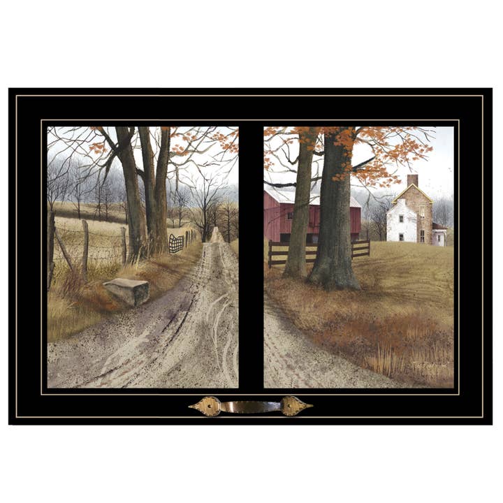 « Road Home » de B. Jacobs, imprimé, cadre noir style fenêtre pour la vente par Trendy Decor 4U