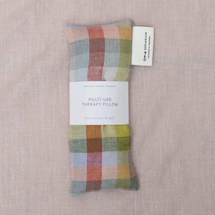 Multi-Use Lavender Eye Pillow | Linen Aurora Check for wholesale by Botanique Workshop