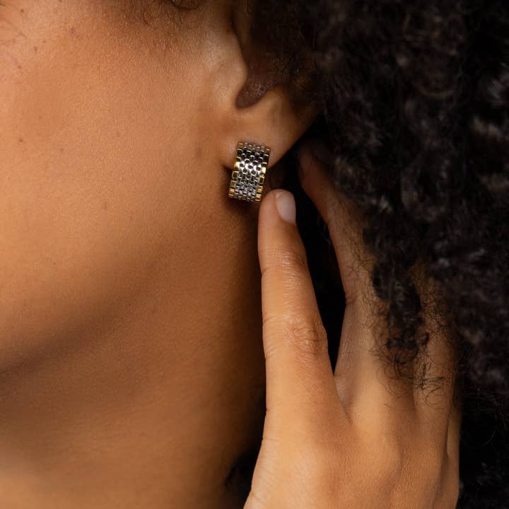 Brenda Grands Jewelry - Wholesale Hoop Earrings - Waterproof Two‑Tone Watch Hoops3