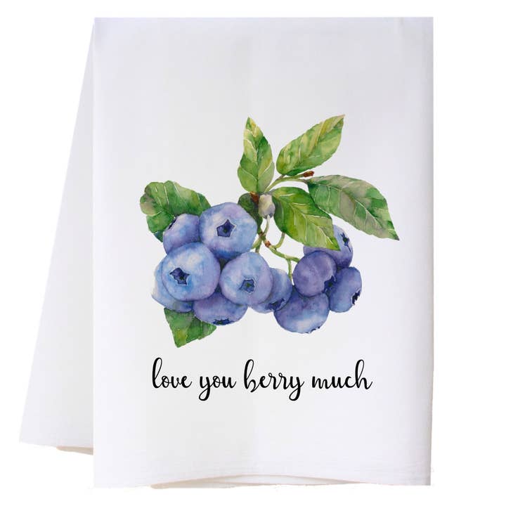 Blueberries Kitchen Towel for wholesale by Cora & Pate