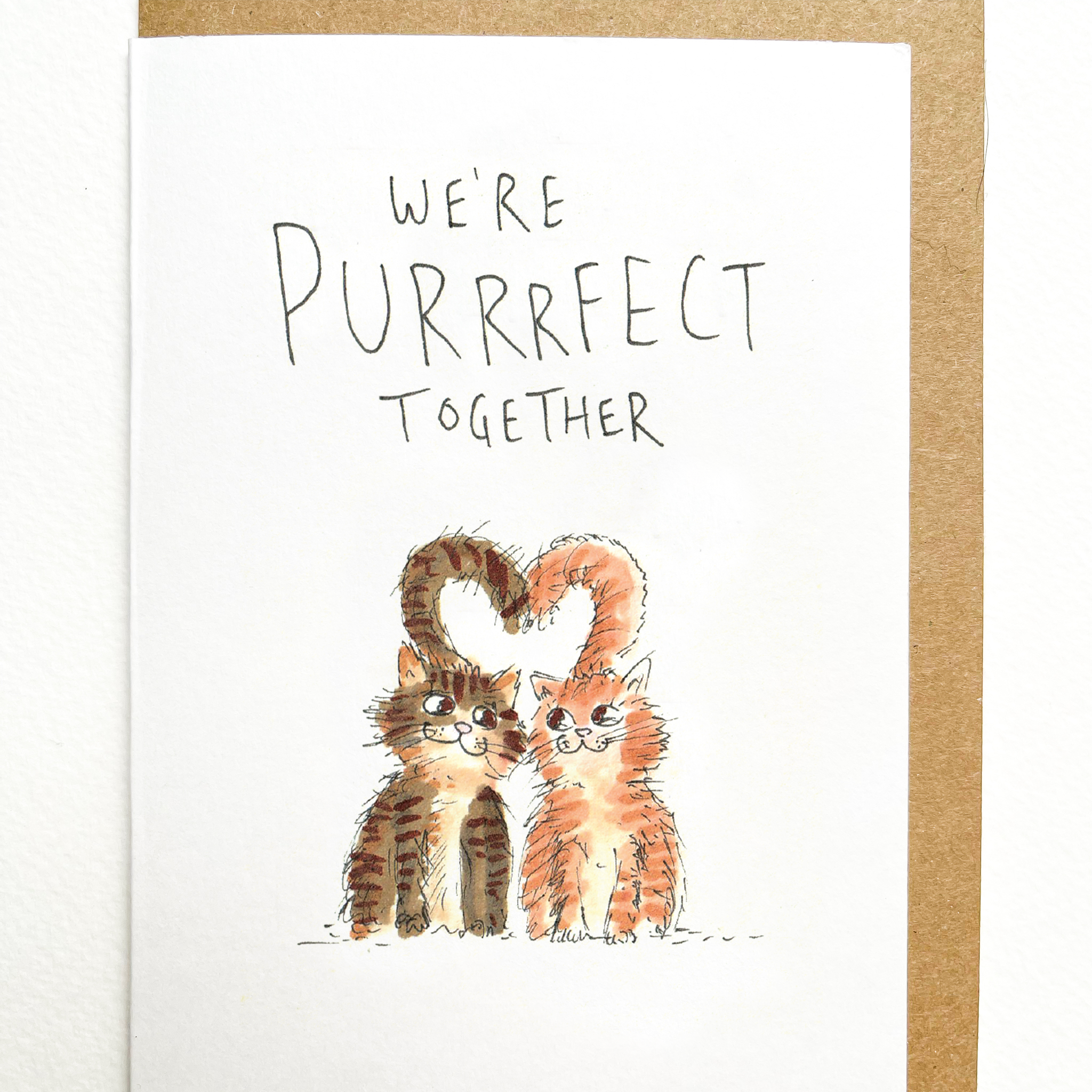 Well Drawn - Wholesale Love Card - We're Purrrfect Together1