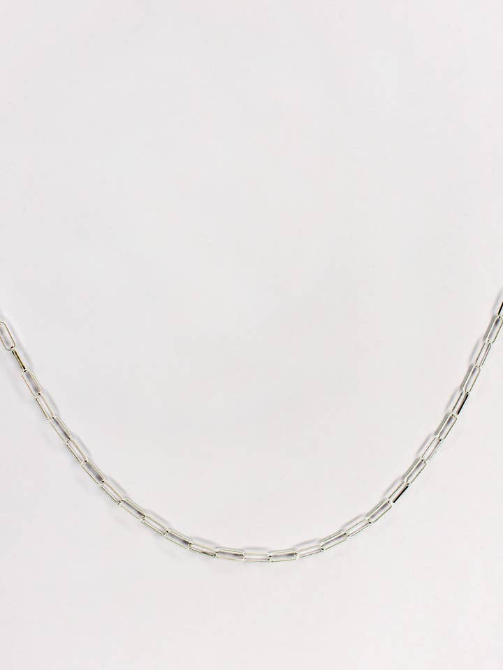 Oval Paperclip Sterling Silver Necklace for wholesale by Annie and Sisters