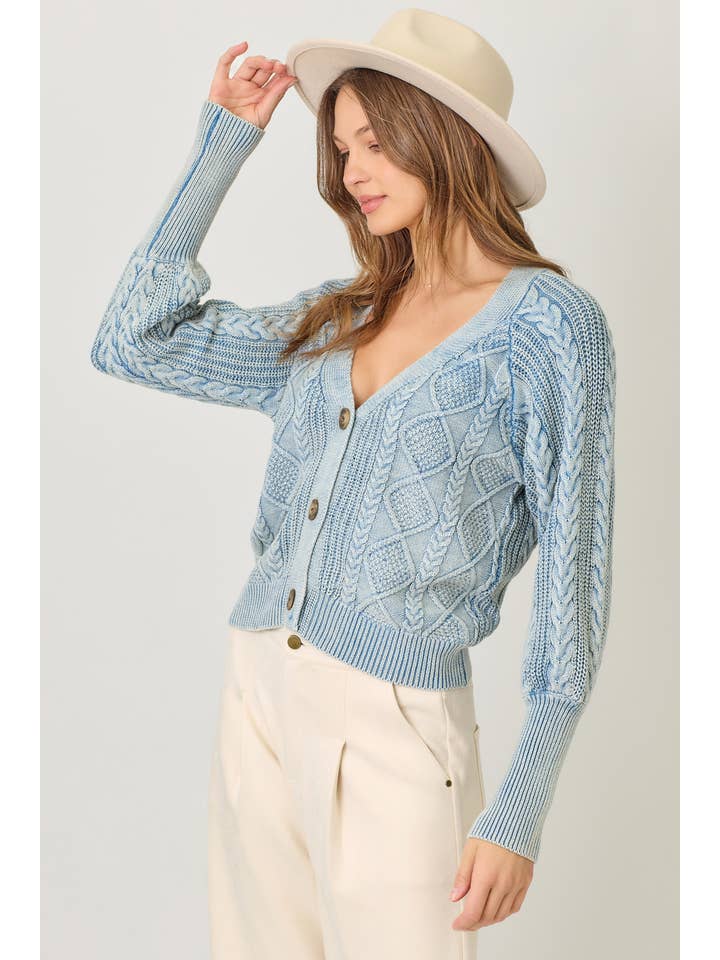 Mystree - Wholesale Cardigan - Women's - 61177 Mixed Weaving Sweater Cardigan6