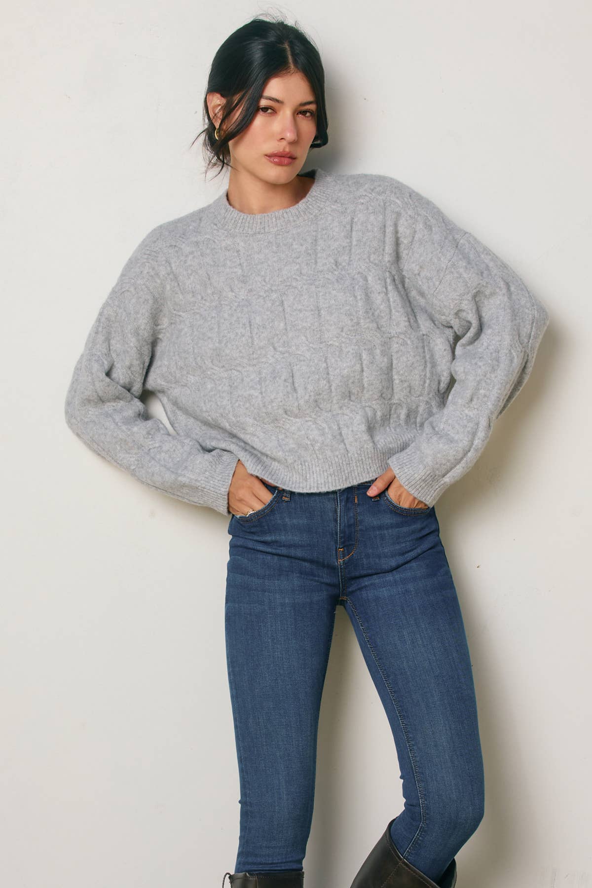 Dress Forum - Venta al por mayor Jersey de punto - Mujer - Jersey de Punto Trenzado Relajado Frosted Mesa6