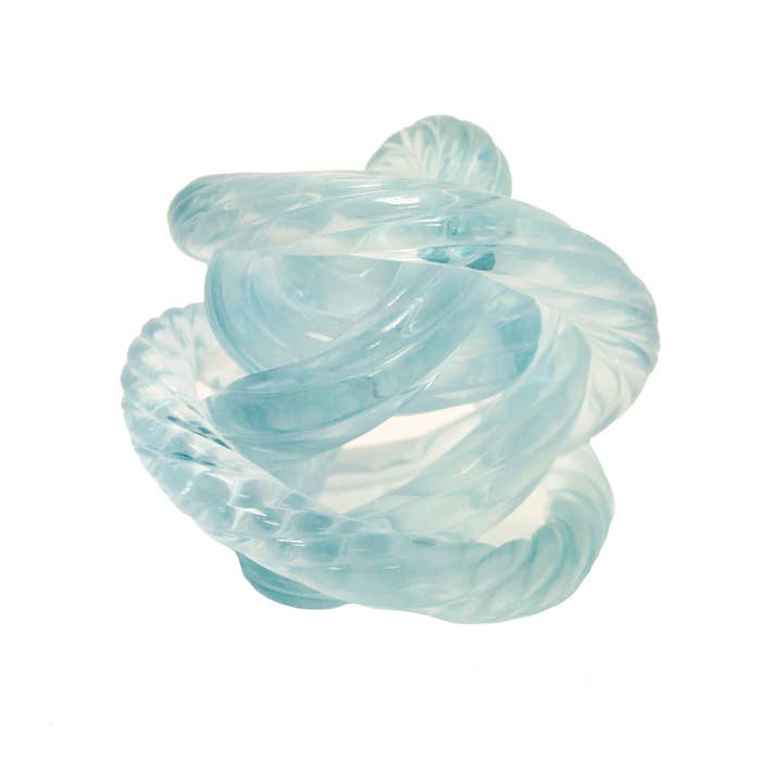 Glass Frosted Knot Dark Teal for wholesale by Beachcombers