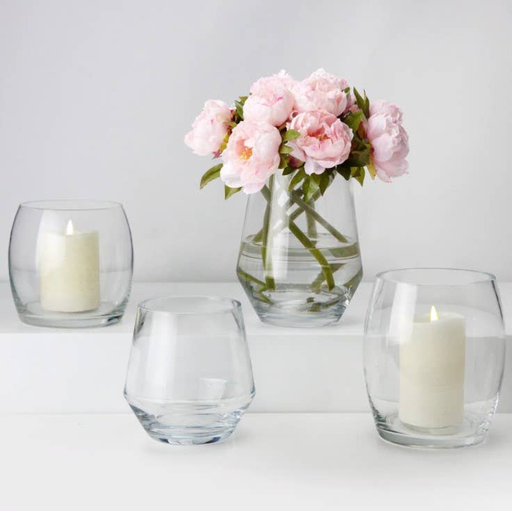 Cancella Collezione Euro | Vaso in Vetro a Lanterna, Trasparente (Top 4,7") in vendita all'ingrosso su Faire1