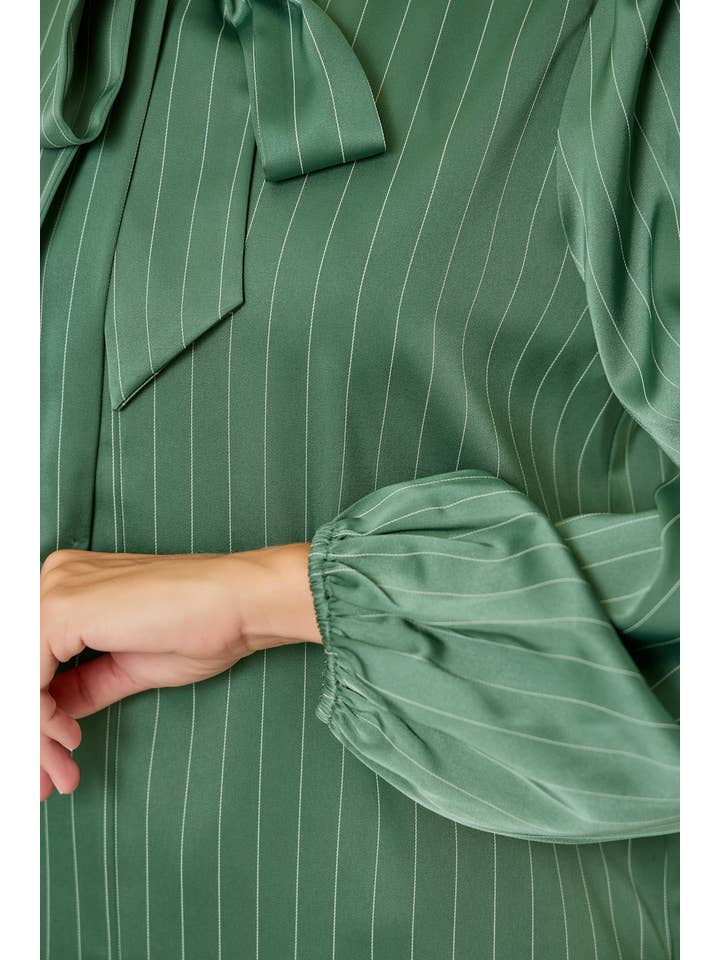 Mystree - Wholesale Blouse - Women's - 61227 Ribbon Tie Stripe Shirt14