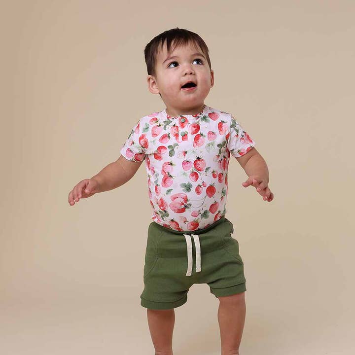 Snuggle Hunny - Wholesale Bodysuit (Non-Footed) - Baby - Strawberry Short Sleeve Organic Bodysuit10