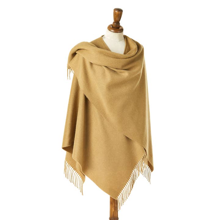 Bronte Moon - Wholesale Wrap - Women's - Plain Luxury Mini Ruana - Merino Lambswool - Made in England7