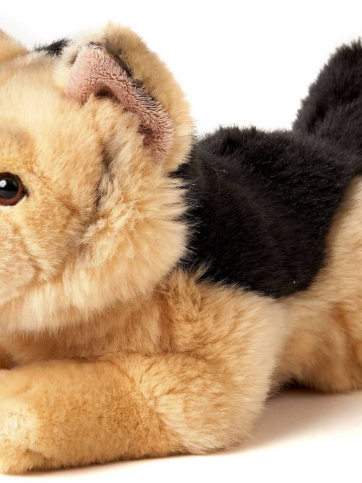 German Shepherd, lying down - cuddly/plush toy for wholesale by Uni Toys