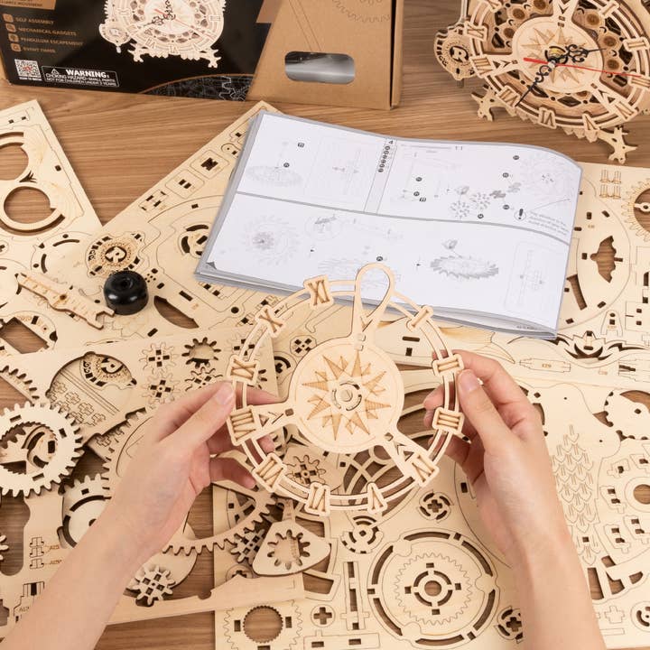 Robotime - Wholesale DIY Craft Kit - ROKR Owl Clock Model LK503 Battery Mechanical Gears Puzzle