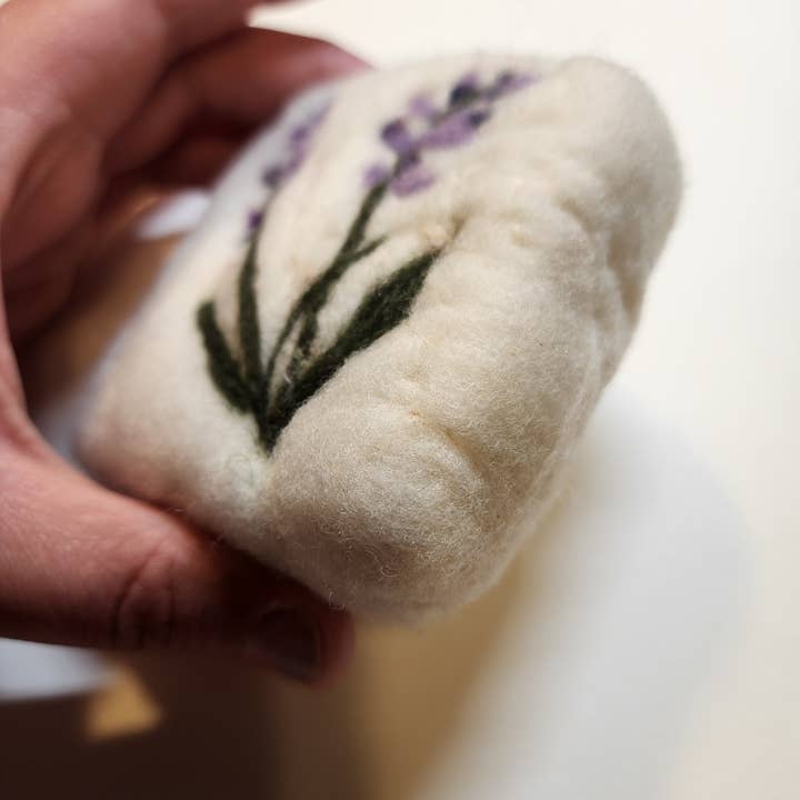 Coastal Felting - Wholesale Bar Soap - Felted wool soap bar - Lavender design3