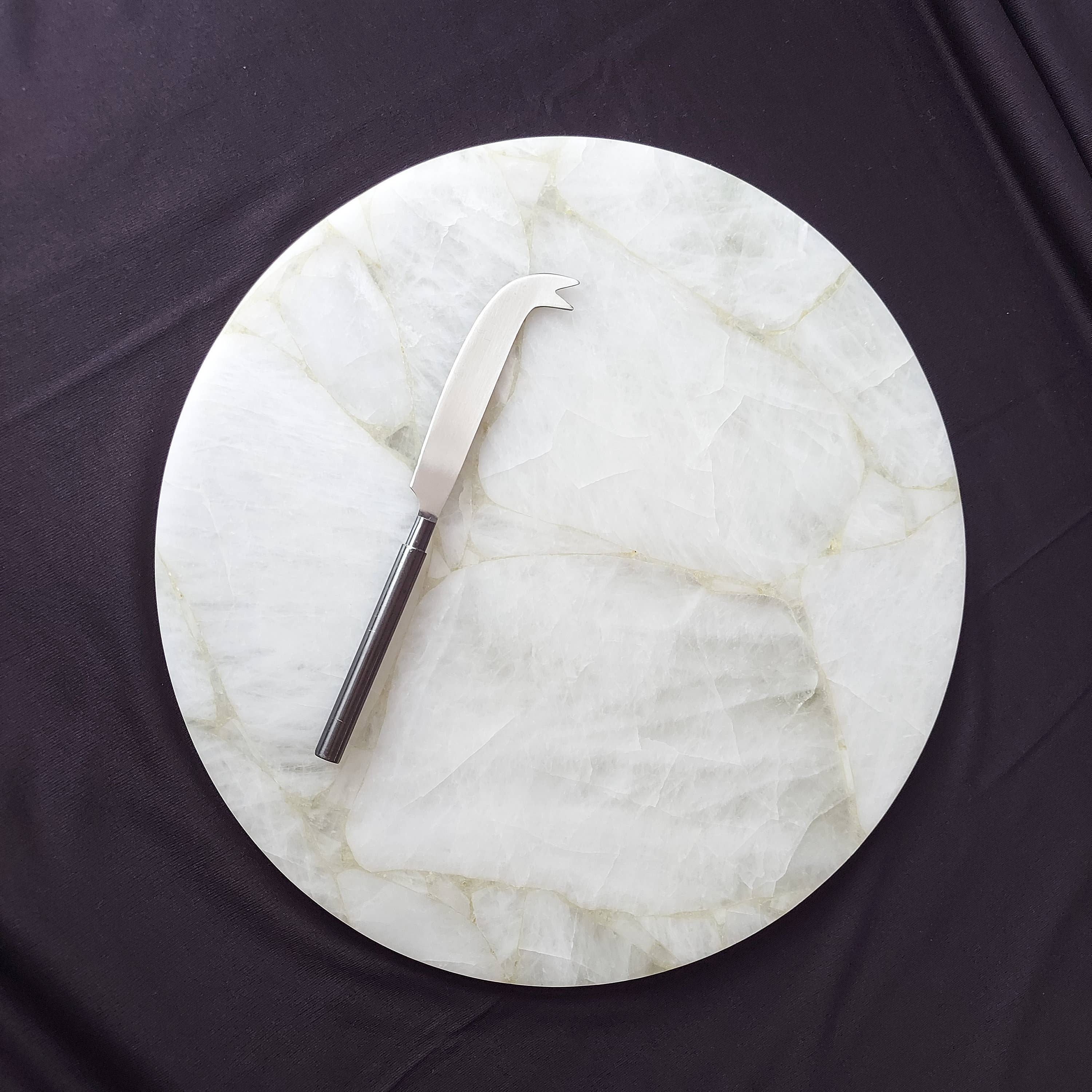 Serein Wellness - Wholesale Decoratief dienblad - dienblad van kristalagaat, 14" rond natuurlijk kristalkwartskartbord2