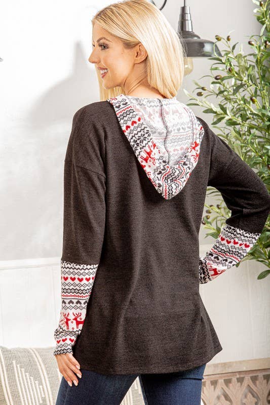 HEIMISH - Venta al por mayor Sudadera con capucha - Mujer - ET6455-10 RENO NAVIDEÑO5