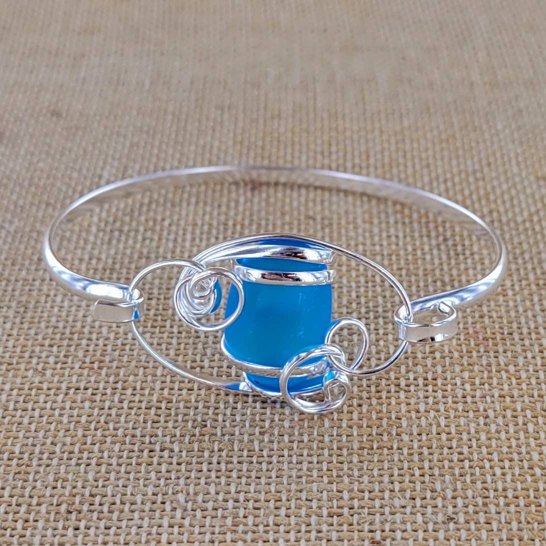 Sadie Green's Jewelry - Wholesale Cuff Bracelet - Sea Glass Cuff Bracelet XCAM-CB16-SG-SP 3