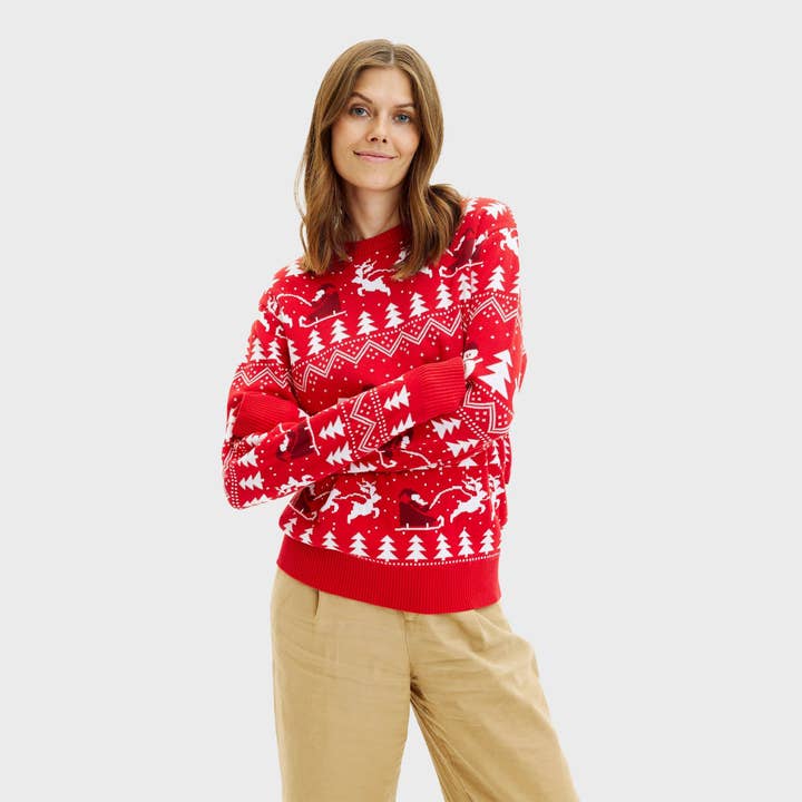 The Stylish Red Christmas Sweater – Women for wholesale by Happy Seasons
