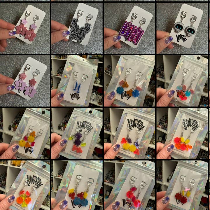 Acrylic Kpop earrings for wholesale by Lantern Pins