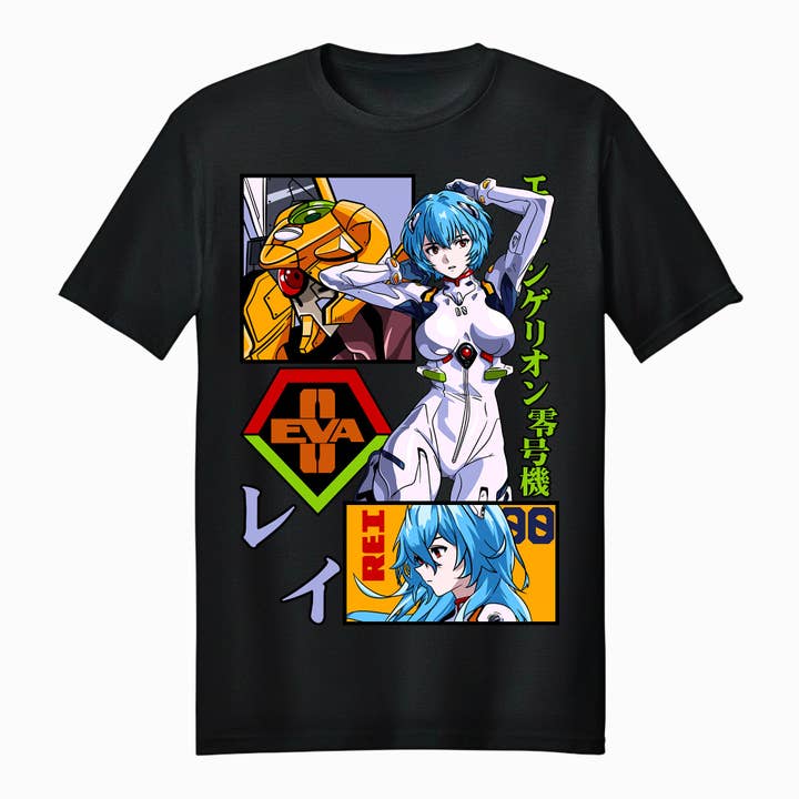 T-shirt unisexe adulte interface d'urgence Evangelion Rei Ayanami pour la vente par Fundom