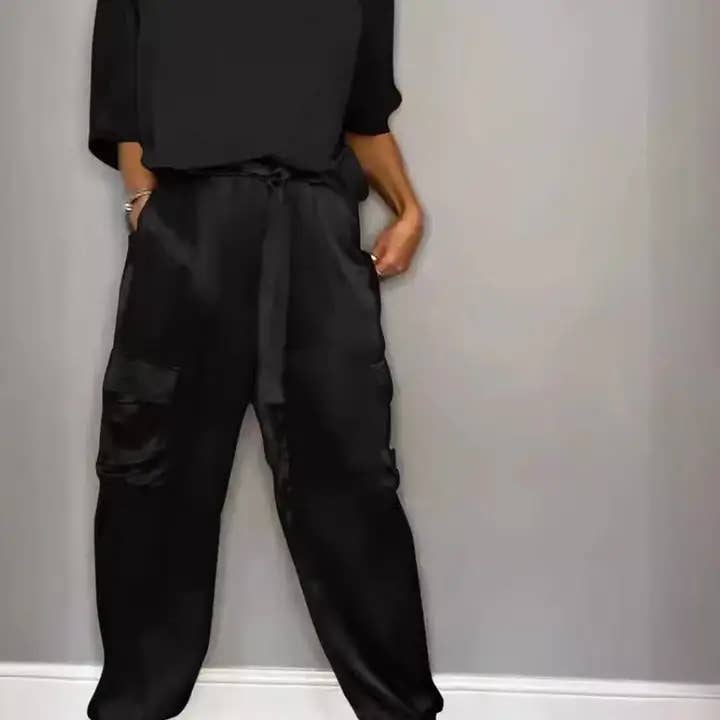 safistyle - Wholesale Top & Pant Set (NOT Loungewear) - Women's - Satin Top and Cargo Pant Set14