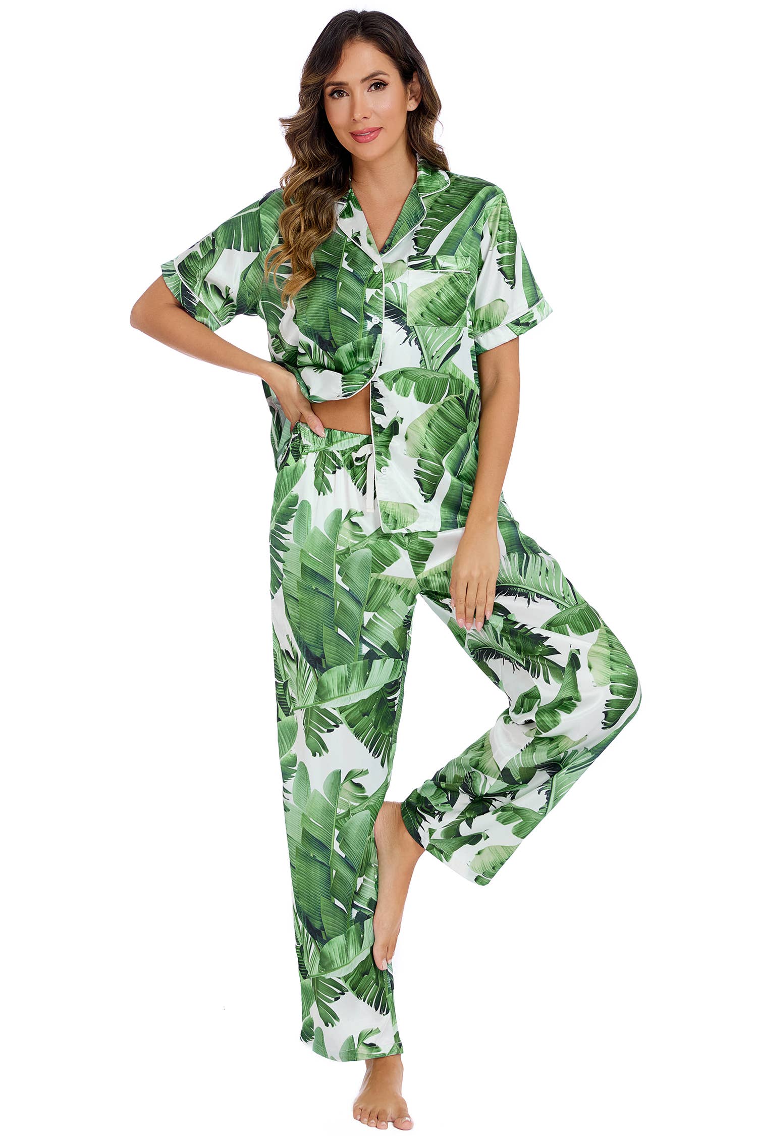 GEXWORLDWIDE - Wholesale Sleepwear Set - Women's - Silk Pajamas for Women Satin Pajama Set3