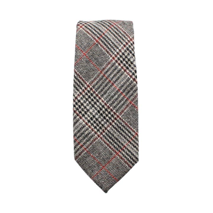 Brent Brown Plaid Wool Tie for wholesale by Tie Mood