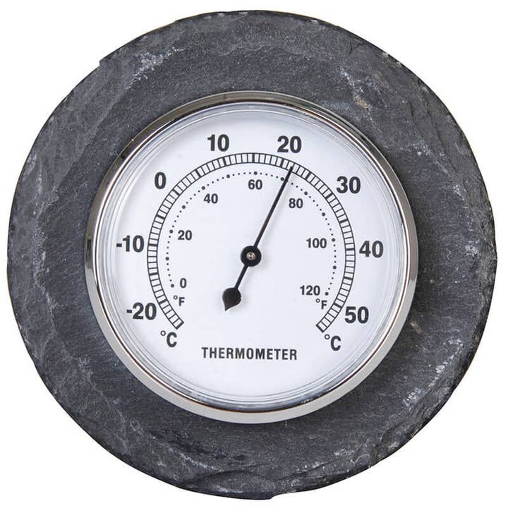 Esschert Design USA - Wholesale Thermometer - Round Thermometer, Slate