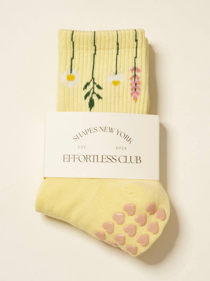 Effortless Club - Wholesale Socks - Women's - πΏ Flower Stem Grip Sock, Pilates Socks0