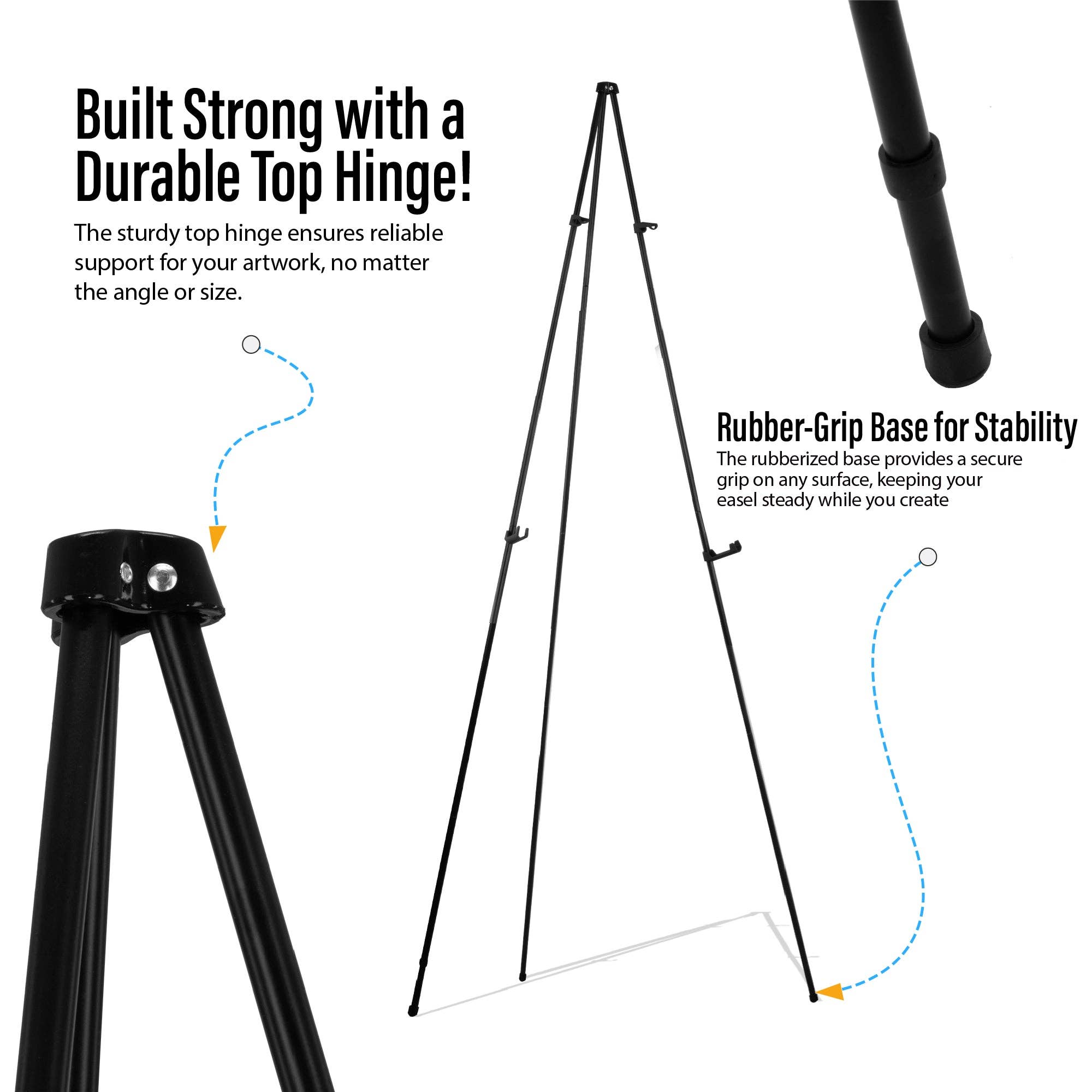 Pintar Art Supply - Wholesale Easel - Pintar Portable Metal Tripod Art Easel Stand with Bag4