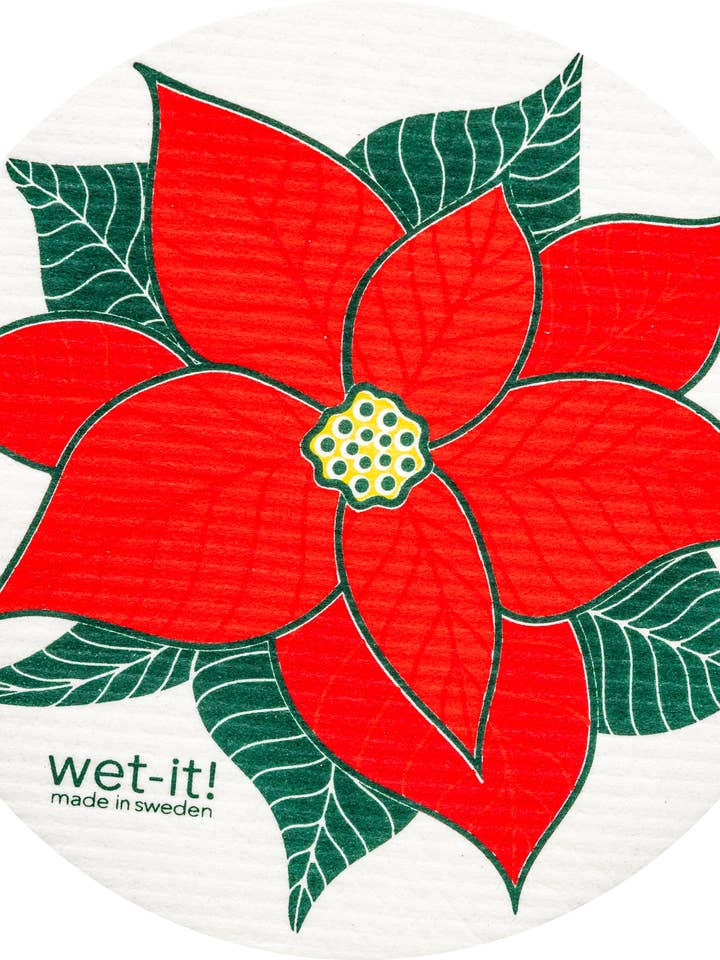 Poinsettia Rond Tissu suédois pour la vente par Wet-it!