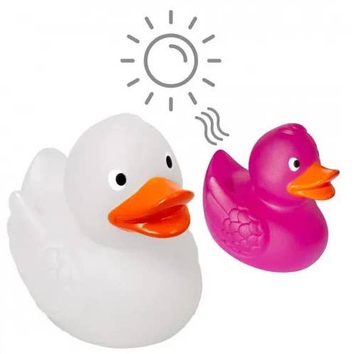 Duckshop – wholesale Badleksak - Baby – Gummi Duck Magic Duck UV färgförändring vit till rosa - gummi anka1