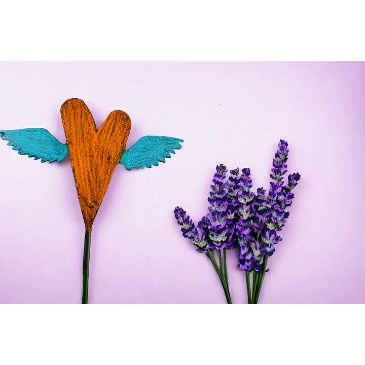 Whimsies - Wholesale Garden/Lawn Stake - Heart Wings Plant Stake whimsical garden hippie gypsy peace