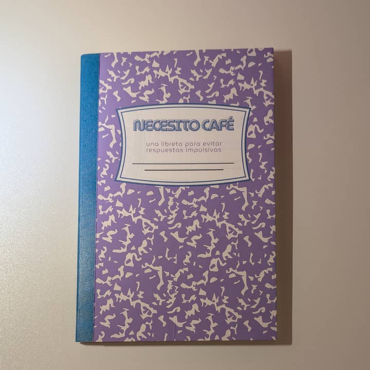 Notebook – “Necesito Café” (A5, Recycled) for wholesale by subrayada