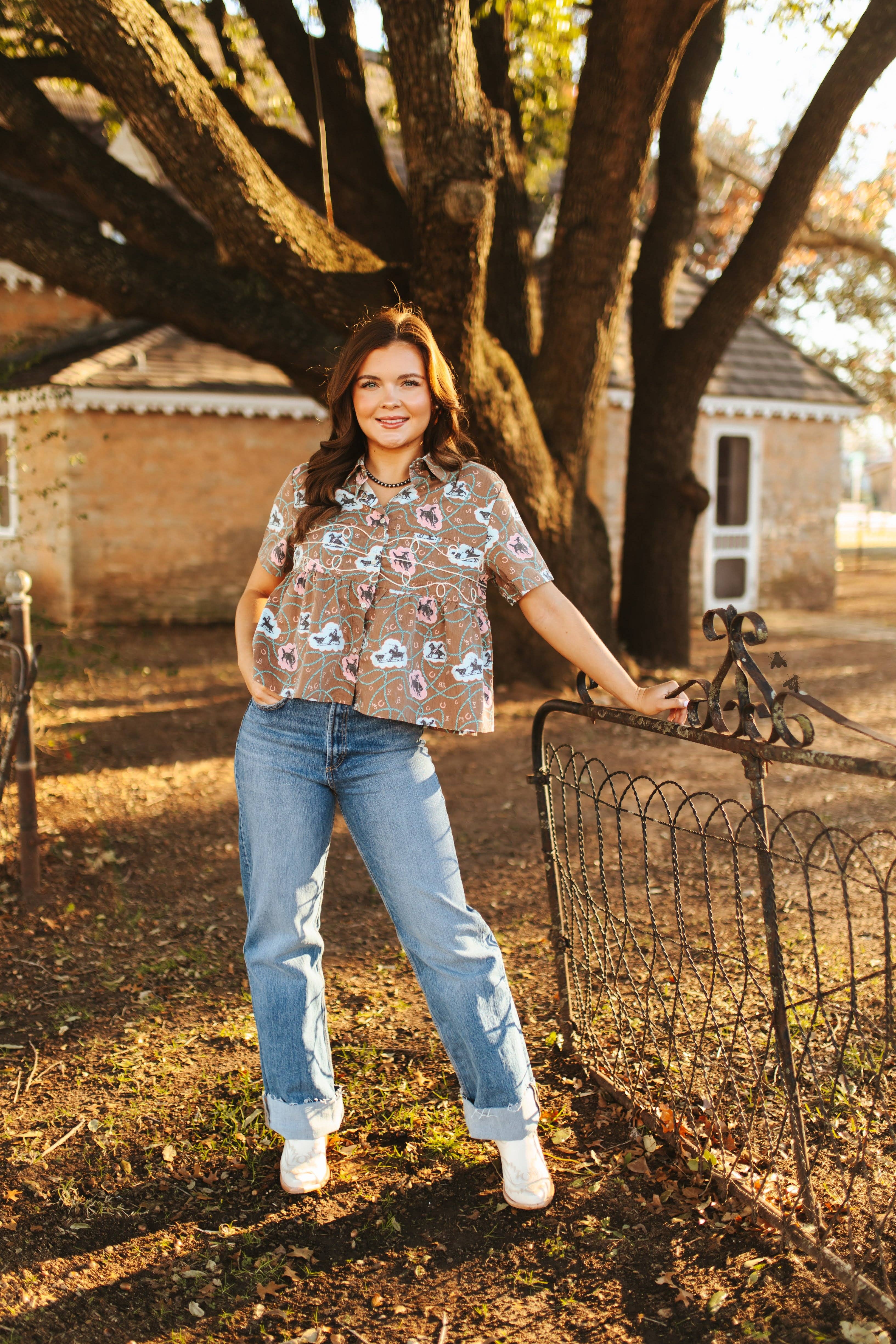 2 Fly Co - Wholesale Button Down Shirt - Women's - LOOPTY LOU *BUBBLE BRONC5