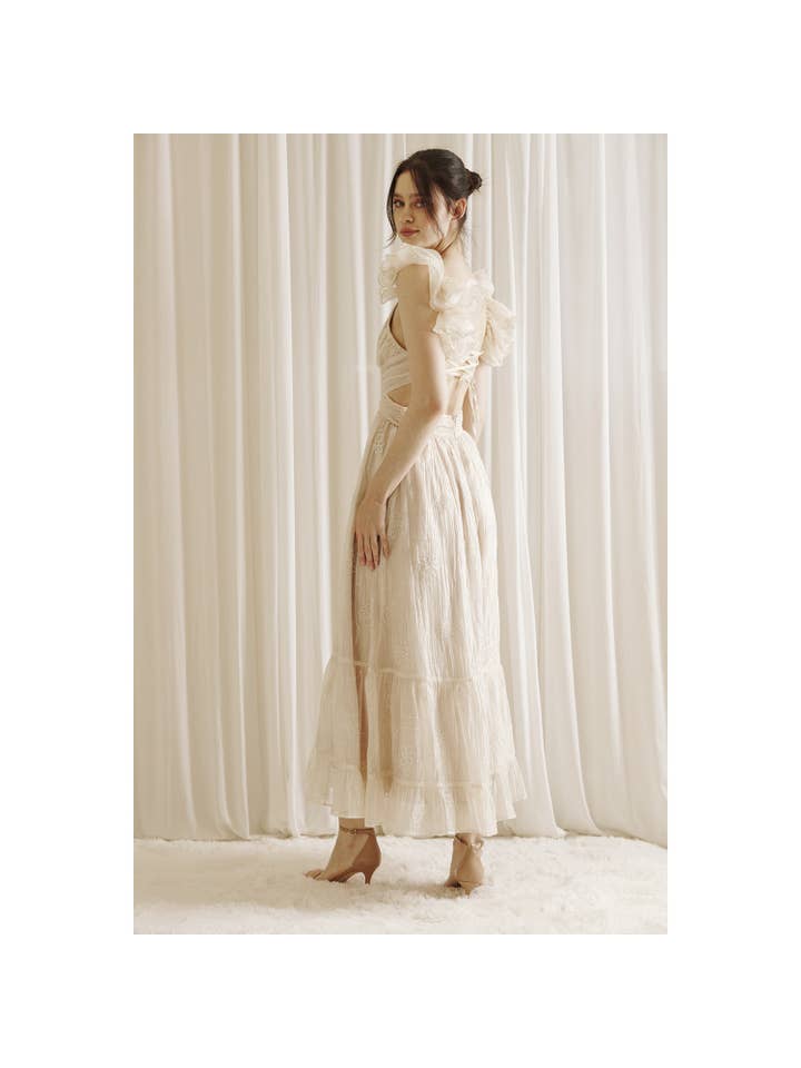 STORIA - Wholesale Dress - Women's - LD2163- Monochromatic Embroidered Maxi Dress