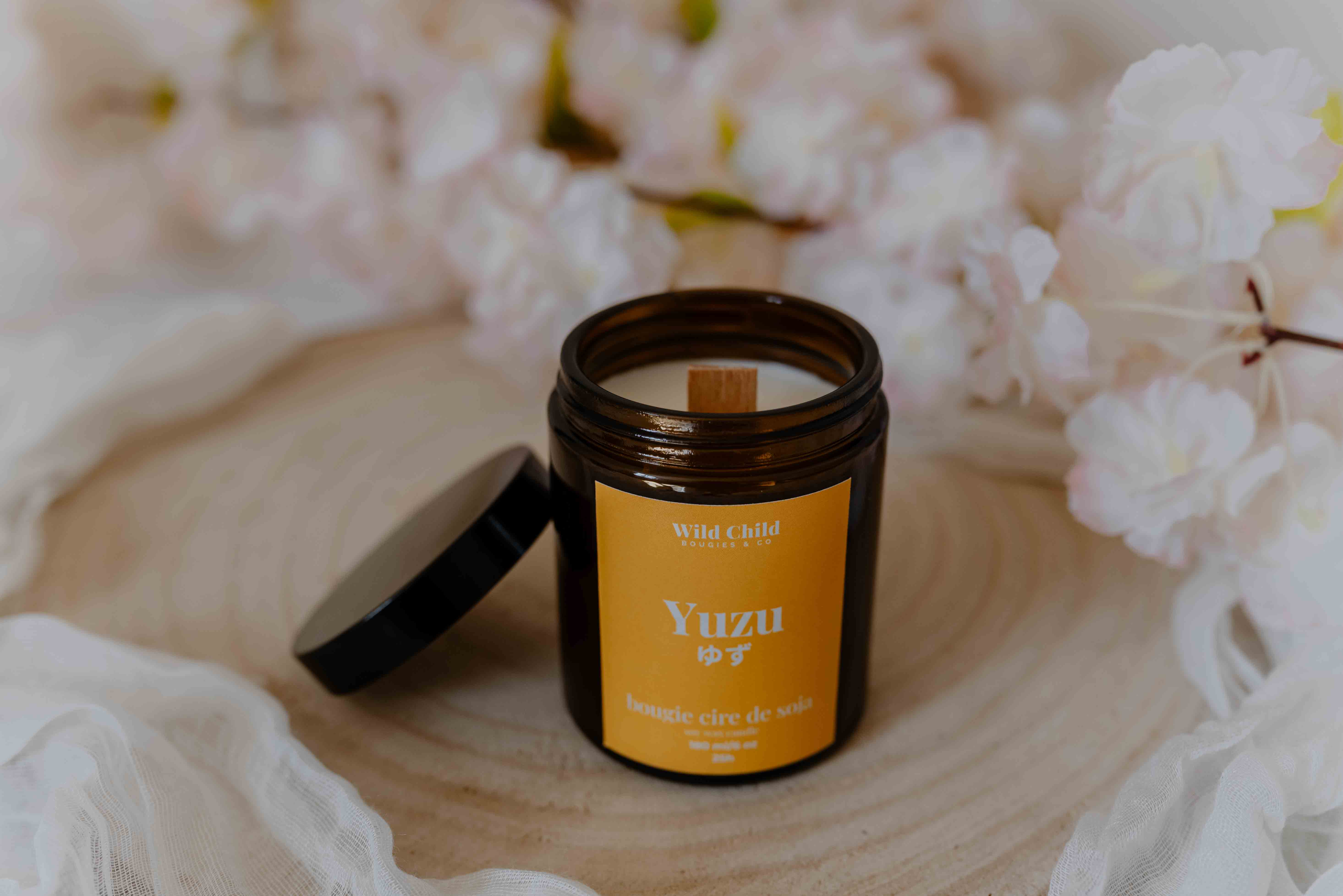 WILD CHILD Bougies & Co - Wholesale Jar/Filled Candle - “Yuzu” - Natural scented candle - 25H2