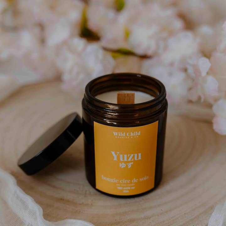 WILD CHILD Bougies & Co - Wholesale Jar/Filled Candle - “Yuzu” - Natural scented candle - 25H2