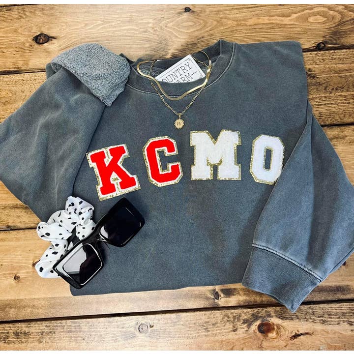 KCMO | LETTER PATCH CREW for wholesale by Country Charm Wholesale