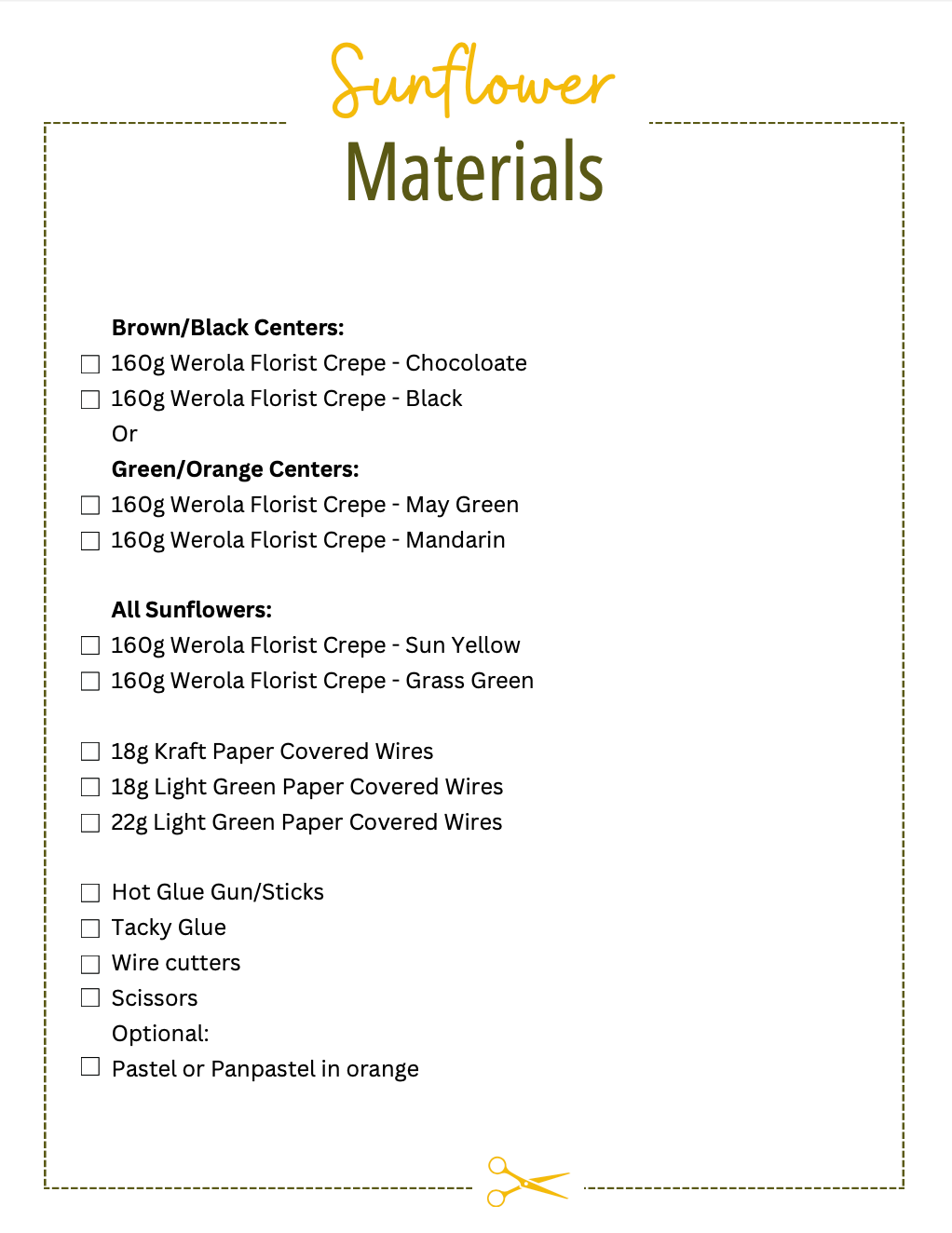 Petals and Pearls Design - Wholesale DIY Craft Kit - Kit with Pattern - Crepe Paper Sunflower3